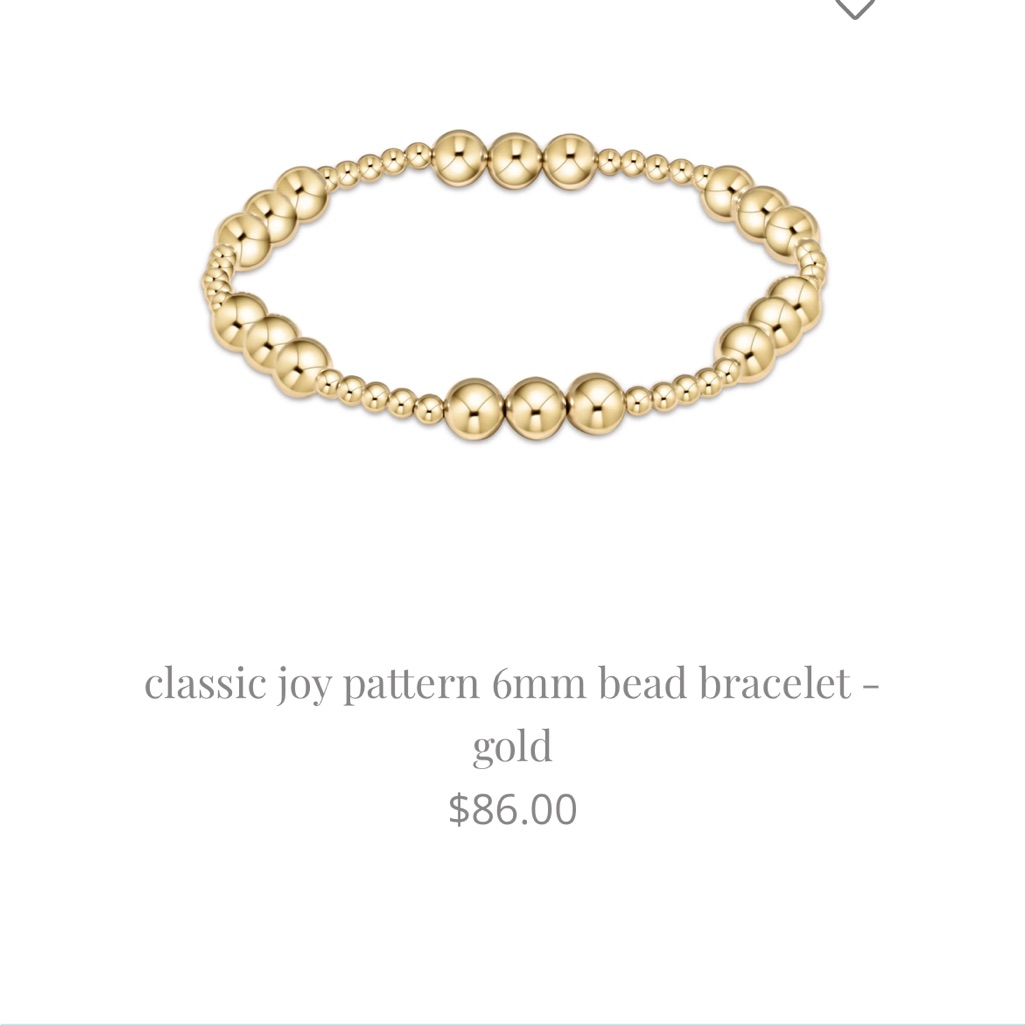 Nwt Enewton Classic Joy Pattern 6mm Gold Bead Bracelet 82$